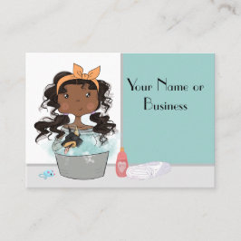 かわいい女の子とドッグバスペットグルーミング 名刺