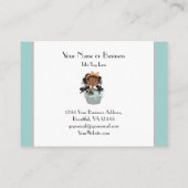 かわいい女の子とドッグバスペットグルーミング 名刺 (裏面)