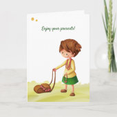 かわいい女の子と宝石のパーソナライズされたおもしろい誕生日 カード (正面)