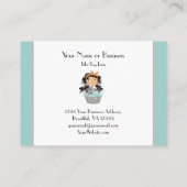 かわいい女の子と猫バスペットグルーミング 名刺 (裏面)