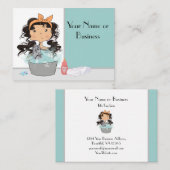 かわいい女の子と猫バスペットグルーミング 名刺 (正面/裏面)