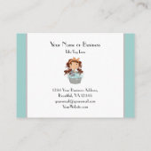 かわいい女の子と猫バスペットグルーミング 名刺 (裏面)