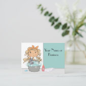 かわいい女の子と猫バスペットグルーミング 名刺 (スタンド正面)