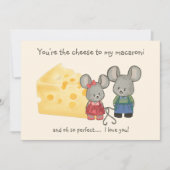 かわいい女の子と男の子のマウス | 私のマカロニにとってあなたはチーズ シーズンカード (正面)