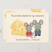 かわいい女の子と男の子のマウス | 私のマカロニにとってあなたはチーズ シーズンカード (正面/裏面)