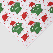 かわいい女の子と緑のフード付サンタハットクリスマス 薄葉紙 (詳細)