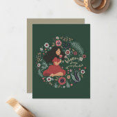 かわいい女の子と花 – 開花どこあなたは植え ノートカード (正面/裏面インサイチュ)