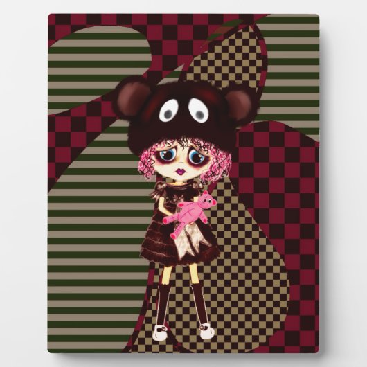 かわいい女の子なぜ悲しいの？泣き叫び子 フォトプラーク (正面)