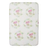 かわいい女の子のうさぎの花輪バスマット バスマット (正面縦)
