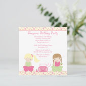 かわいい女の子のお泊まりパーティーの招待 招待状 (スタンド正面)