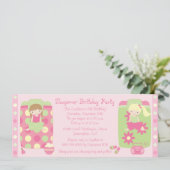 かわいい女の子のお泊まりパーティーの招待 招待状 (スタンド正面)