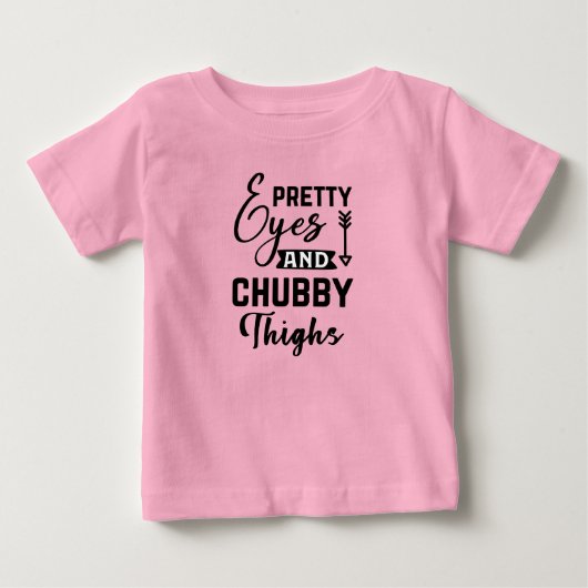 かわいい女の子のきれいな目と太もも ベビーTシャツ (正面)