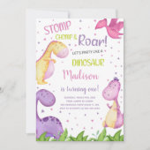 かわいい女の子のためのロアルソームパーティーカード 招待状 (正面)