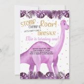 かわいい女の子のためのロアルソームパーティーカード 招待状 (正面)