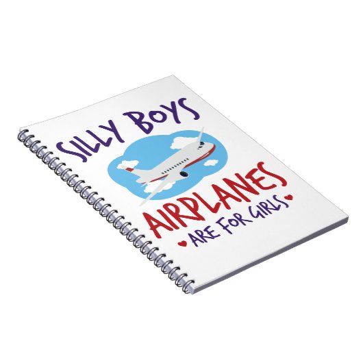かわいい女の子のための飛行機パイロット女性女性 ノートブック (右側)