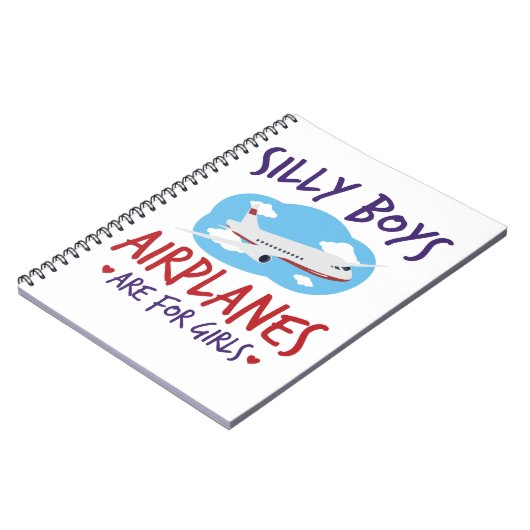 かわいい女の子のための飛行機パイロット女性女性 ノートブック (左側)