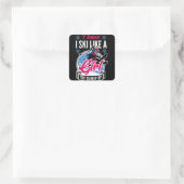 かわいい女の子のように雪スキーの女性たち スクエアシール (バッグ)