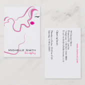 かわいい女の子のアイコン ピンクの髪 ヘアスタイリング ブランディング 名刺 (正面/裏面)