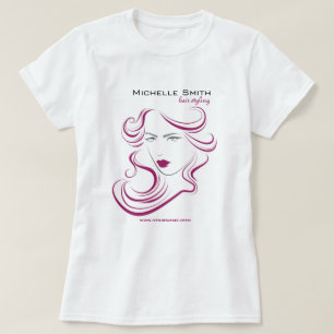 かわいい女の子のアイコン 紫髪 ヘアスタイリング ブランディング Tシャツ