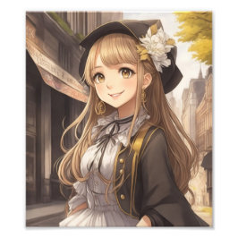 かわいい女の子のイラスト Tシャツ フォトプリント           