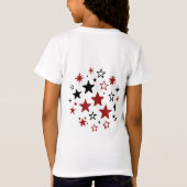 かわいい女の子のイルカと星のグラフィックTシャツ Tシャツ (裏面)