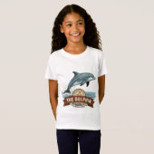かわいい女の子のイルカと星のグラフィックTシャツ Tシャツ (正面フル)