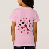 かわいい女の子のイルカと星のグラフィックTシャツ Tシャツ (裏面)