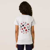 かわいい女の子のイルカと星のグラフィックTシャツ Tシャツ (裏面フル)