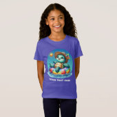 かわいい女の子のウミガメカスタマイズ Tシャツ (正面フル)