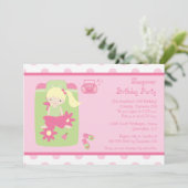 かわいい女の子のオーバーナイトパーティーの誕生日招待状 招待状 (スタンド正面)