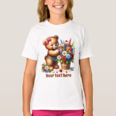 かわいい女の子のカスタマイズ可能なクマ Tシャツ (正面)