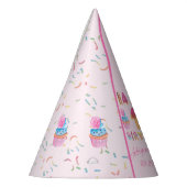 かわいい女の子のカップケーキが誕生日おめでとう パーティーハット (左)