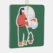 かわいい女の子のクリスマスオーナメント セラミックオーナメント (右)
