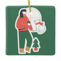 かわいい女の子のクリスマスオーナメント