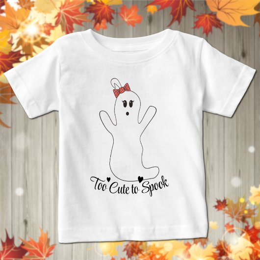 かわいい女の子のゴースト ハロウィン ベビーTシャツ