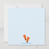 かわいい女の子のサマープールの誕生日のパーティー招待 招待状 (裏面)