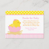 かわいい女の子のシックなブックリクエストへ赤ちゃんシャワー エンクロージャーカード (正面)