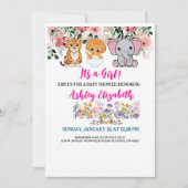 かわいい女の子のシャワー招待状 招待状 (正面)