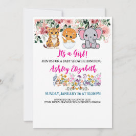 かわいい女の子のシャワー招待状 招待状