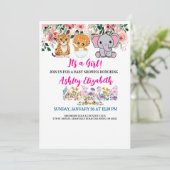 かわいい女の子のシャワー招待状 招待状 (スタンド正面)