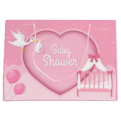 かわいい女の子のシャワー  ラージペーパーバッグ (正面)