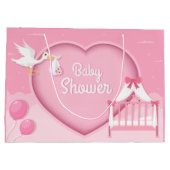 かわいい女の子のシャワー  ラージペーパーバッグ (裏面)