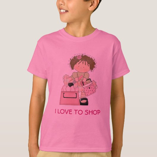 かわいい女の子のショッピングのTシャツ Tシャツ (正面)