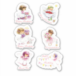 かわいい女の子のスクラップブックのセット シール