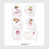 かわいい女の子のスクラップブックのセット シール (シート)