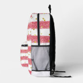 かわいい女の子のストライプピンクと名前の点 プリントバックパック (右)