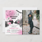 かわいい女の子のスプークタキュラハロウィーンの誕生日写真 招待状 (正面)