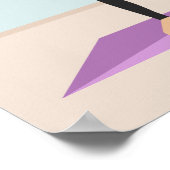 かわいい女の子のデッドリフティングバーベル漫画イラストレーション ポスター (角)