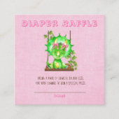 かわいい女の子のトリケラトップオムツラッフルベビーシャワー スクエア名刺 (正面)
