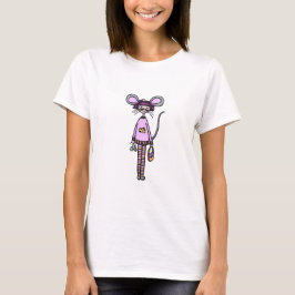 かわいい女の子のネズミのコスチューム Tシャツ